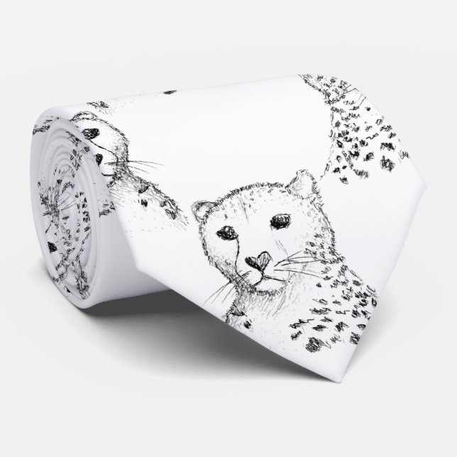 Gravata Cheetah Pattern. (Rolled)