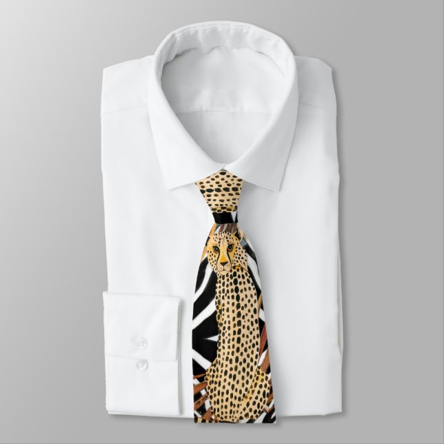 Gravata Cheetah Selvagem (Amarrado)