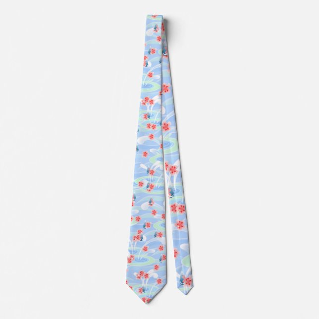Gravata Cherry Blossom Rainstorm Tie (Frente)