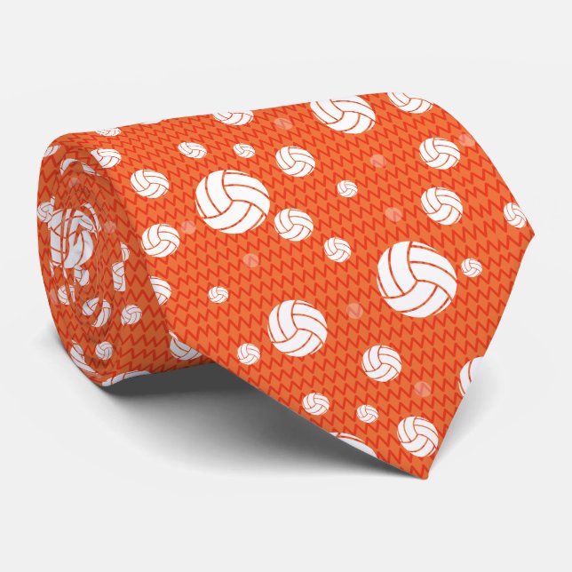 Gravata Chevron de Voleibol Laranja Padrão (Rolled)