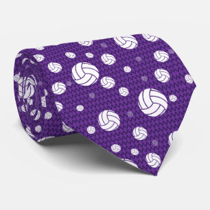 Gravata Chevron de Voleibol Roxo Padrão