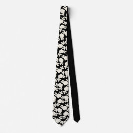 Gravata Chic Black &white floral pattern