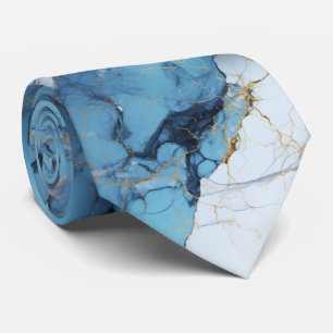 Gravata Chic Blue Marble