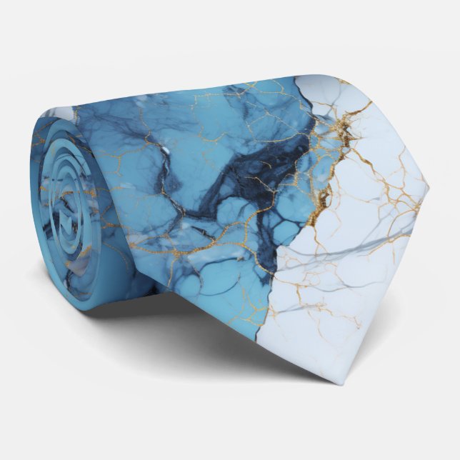 Gravata Chic Blue Marble (Rolled)