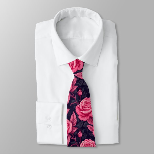 Gravata Chic Christmas Gift For Him Rose Flower (Amarrado)