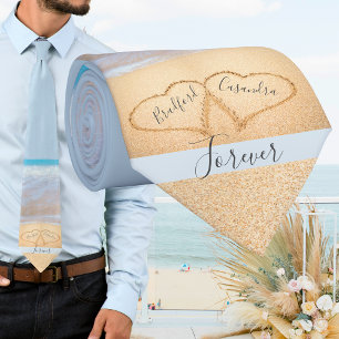 Gravata Chic Dusty Blue Beach Casamento Hearts Sand