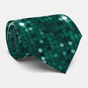 Gravata Chic Emerald Green Glitter Disco Vibe Neck