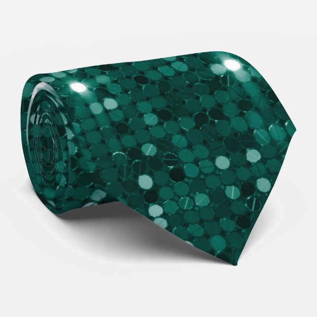 Gravata Chic Emerald Green Glitter Disco Vibe Neck (Rolled)
