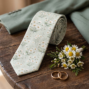 Gravata Chic Floral Verde Musgo Casamento