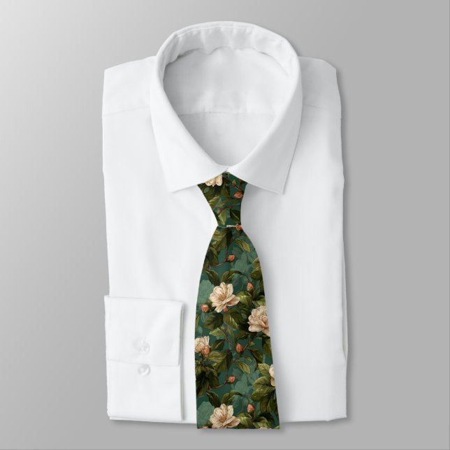 Gravata Chic Gifts For Dad Gardenias Floral (Amarrado)