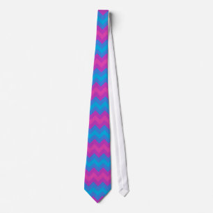 Gravata Chic: Magenta, Púrpura e Blue Chevrons