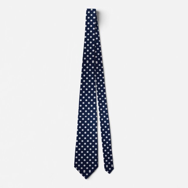 Gravata Chic Navy & White Timeless Bolinhas (Frente)