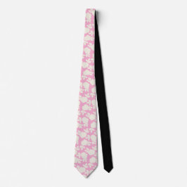 Gravata Chic pink &white floral pattern