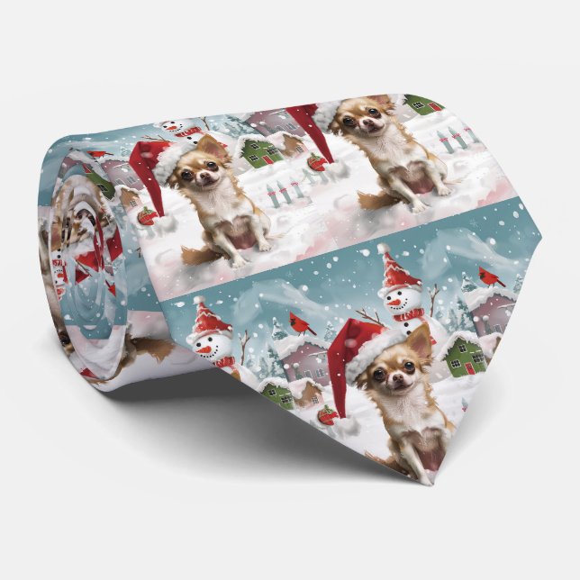 Gravata Chihuahua Winter Wonderland Natal Joy (Rolled)
