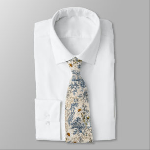 Gravata Chinoiserie Libélulas e Margaridas
