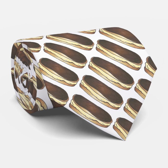 Gravata Chocolate Eclair Patologia Dessert Foodie Tie (Rolled)