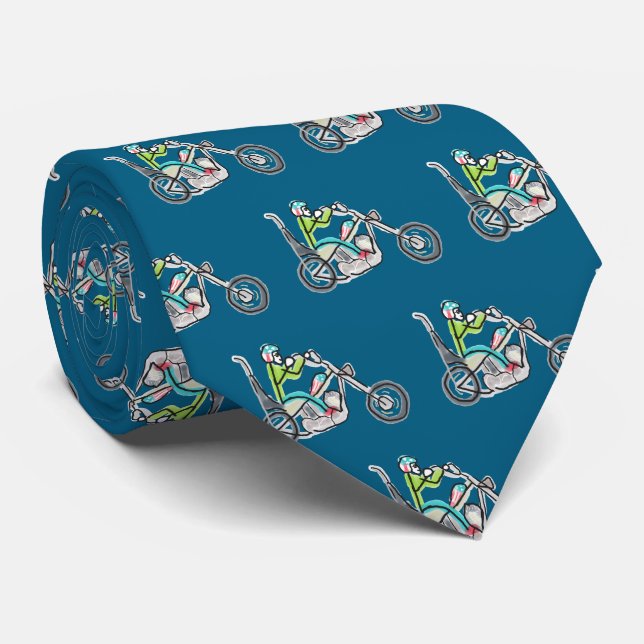 Gravata Chopper Motorcycle Stickman (Rolled)