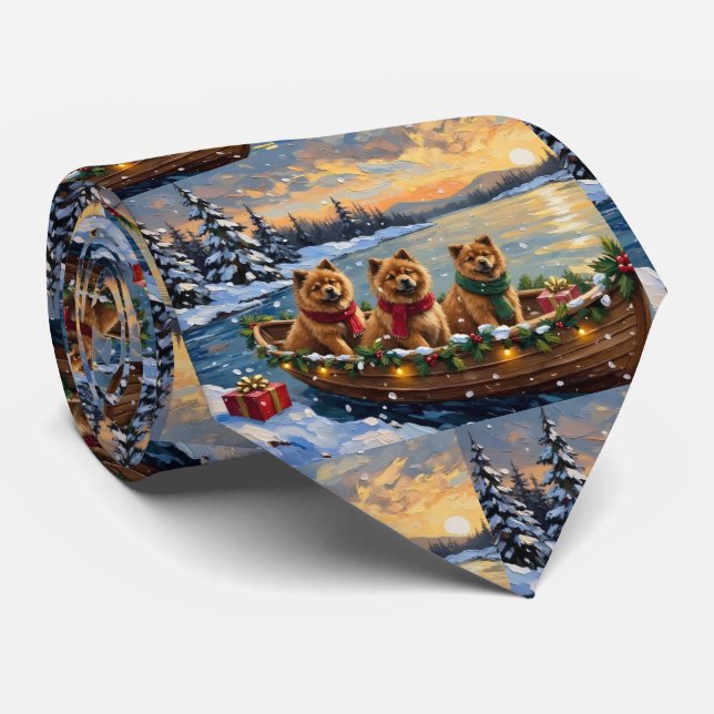 Gravata Chow Chow Christmas Boat Holiday (Rolled)