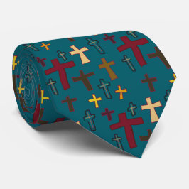 Gravata Christian Neck Tie with Crosses