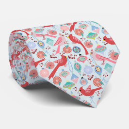 Gravata Christmas Cardinals Midcentury Modern Neck Tie