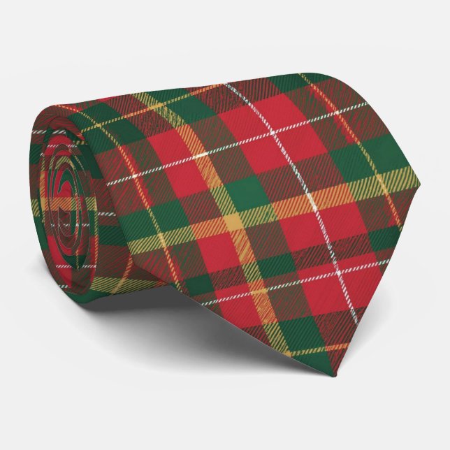 Gravata Christmas Tartan Red and Green  (Rolled)