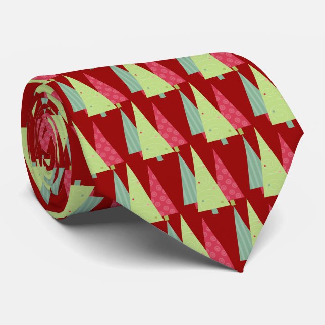 Gravata Christmas Trees Tie (Rolled)