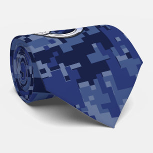 Gravata Chrome Like Cancer Sign on Blue Digital Camo