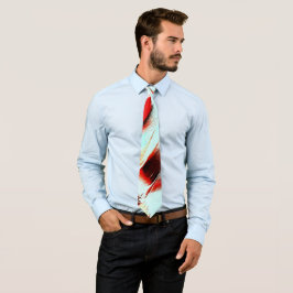 Gravata Ciano claro e vermelho forte