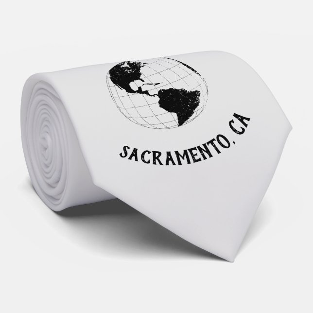 Gravata Cidade Estado Código Postal Mapa Mundial (Rolled)