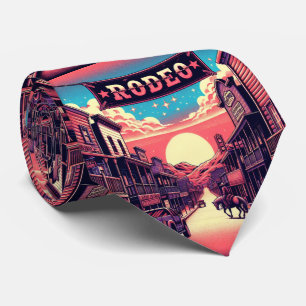 Gravata Cidade Western Com Faixa De Rodeio
