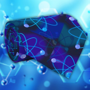 Gravata Ciência da Estrutura Atômica Azul