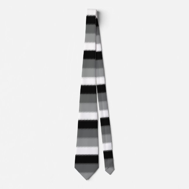 Gravata Cinza Black White Stripes Design (Frente)