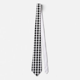 Gravata Cinza branco preto Checkered retro