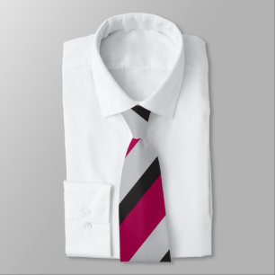 Gravata Cinza Carvão e Aprofundamento Raspberry Stripe Reg