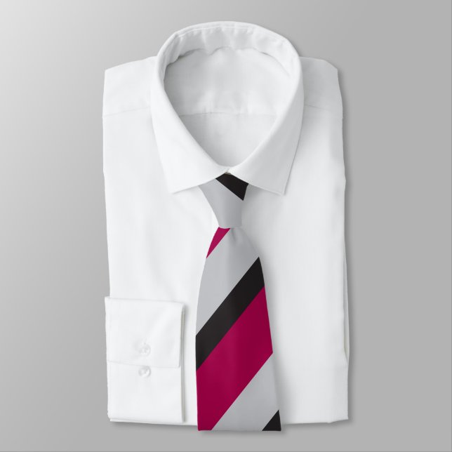 Gravata Cinza Carvão e Aprofundamento Raspberry Stripe Reg (Amarrado)