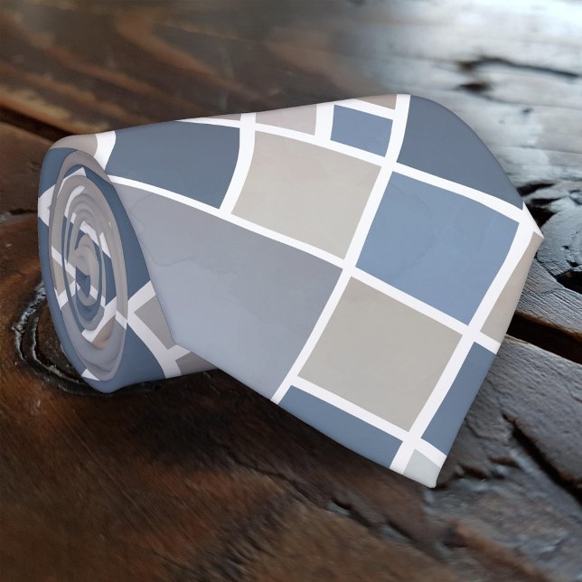 Gravata Cinza de Aquarela Azul Coletor com Elegante (Criador carregado)