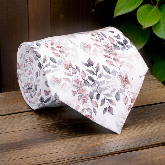 Gravata Cinza de carvão com Rosa poeira Aquarela (Criador carregado)