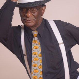 Gravata Cinza de Halloween de Bombeiros Bonitos Sorrindo