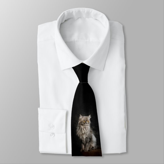 Gravata Cinza Fluffy Cat (Amarrado)