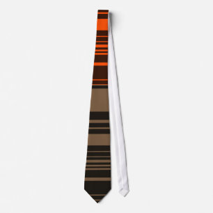 Gravata Cinza Laranja Castanho Strike Padrão Tie