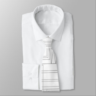 Gravata Cinza Minimizada e Estilo Geométrico Branco
