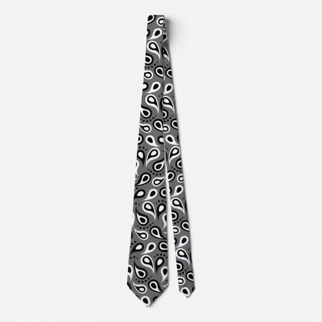 Gravata cinza paisley tie (Frente)