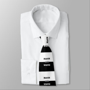 Gravata Cinza Preta Texto Branco E Design de Cores Sólidas