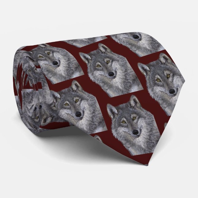 Gravata Cinza Wolf (Rolled)