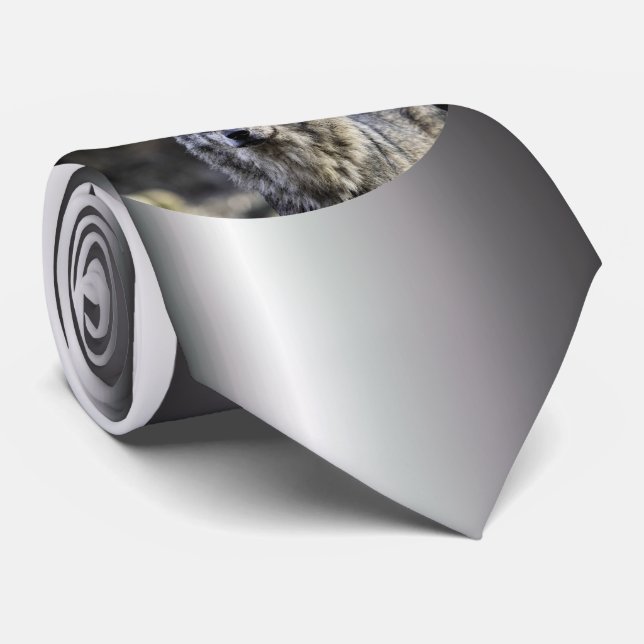 Gravata Cinza Wolf (Rolled)