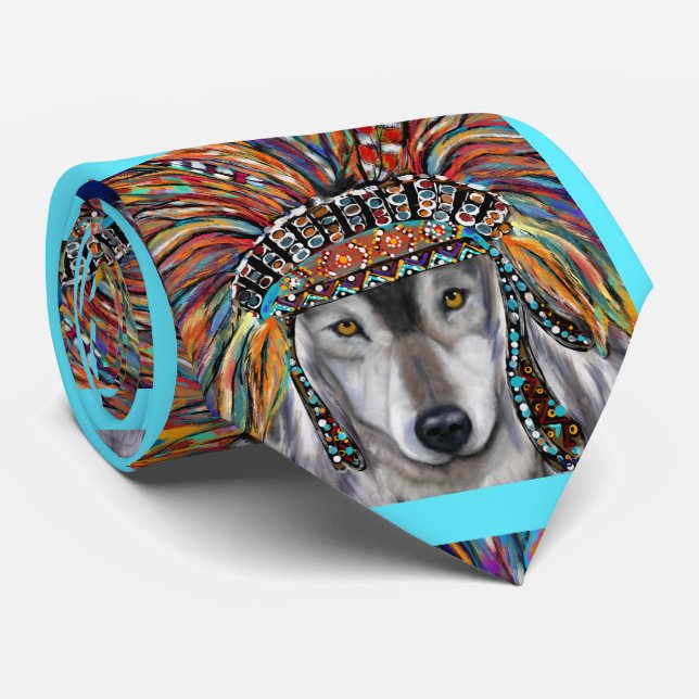 Gravata Cinza Wolf Art (Rolled)