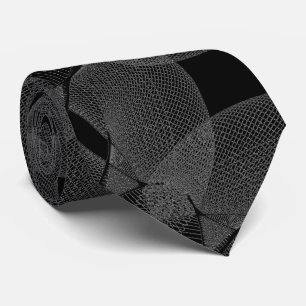 Gravata Cinzas de prata em Black Geométrico Infinity Shee