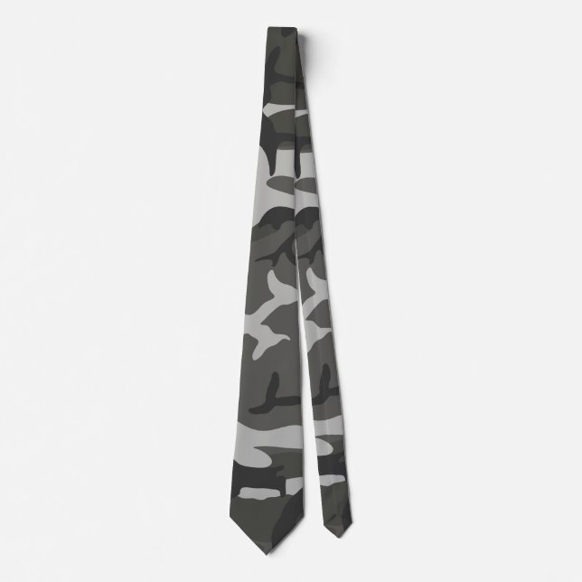 Gravata Cinzas E Camuflagem Negra (Frente)