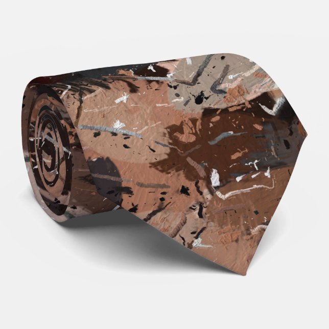 Gravata Cinzas, pinturas castanhas e pretas (Rolled)