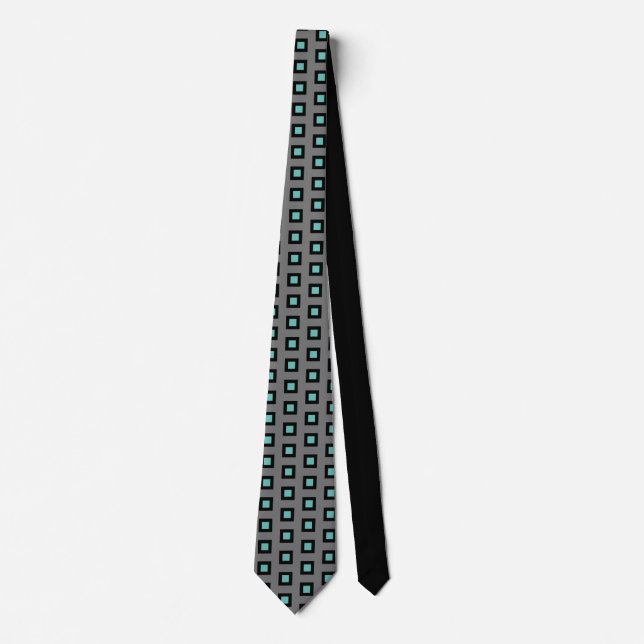 Gravata Cinzas, Teal e Black Strike (Frente)